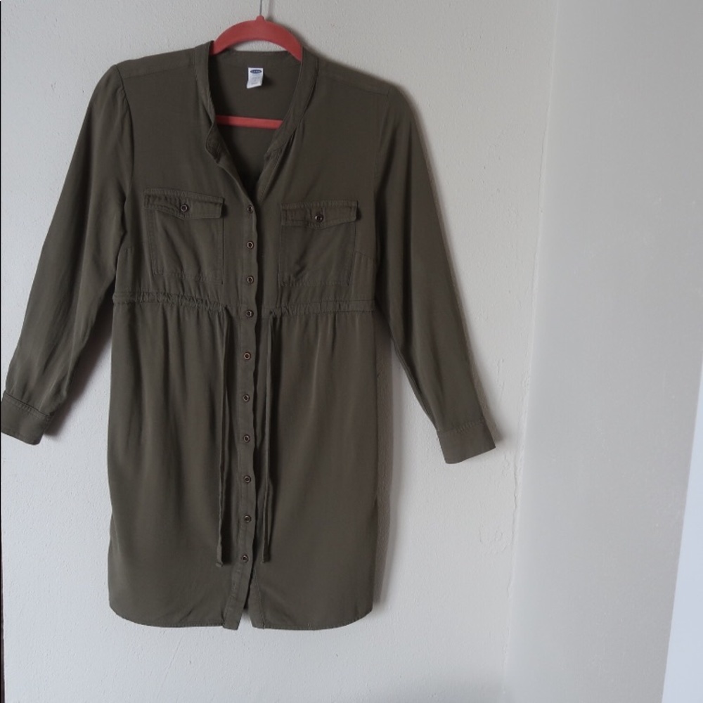Olive green Maternity button down cargo style